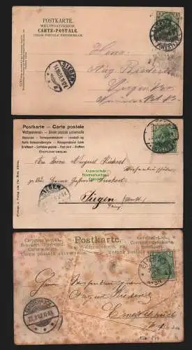 150844 3 AK Altena i. W. Kikum Total 1905 Schloss Krankenhaus Passepartout