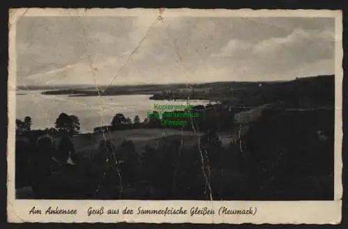 150892 AK Gleißen Neumark Glisno Am Ankensee 1940