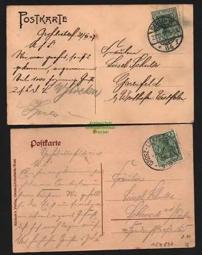 150847 2 AK Berlin Gross Lichterfelde Elisabethstrasse Restaurant Wartburg 1907