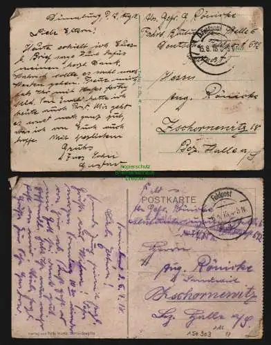 150903 2 AK Wilna Vilnius Litauen 1918 Feldpost Katharinenkirche Ostra Brama