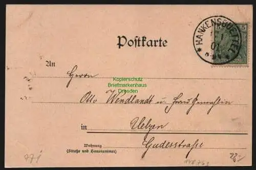 148763 AK Hankensbüttel Postamt 1900 1.1.1901 Aushilfsjahreszahl