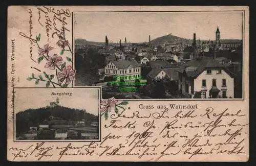 147853 AK Warnsdorf 1907 Panorama Burgsberg