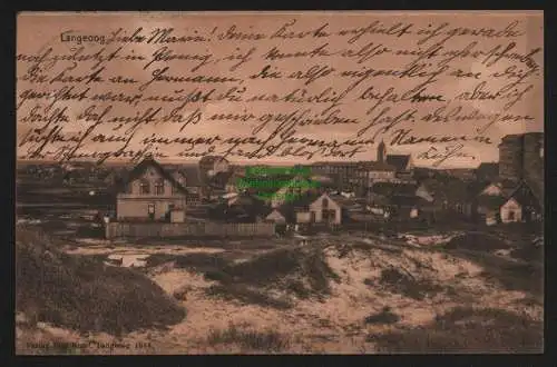 147992 AK Langeoog 1904 Teilansicht mit Kirche