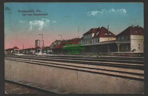 147444 AK Sommerfeld Ffo. Bz. Frankfut Oder 1921 Der neue Staatsbahnhof