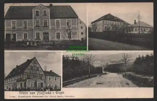 147525 Ansichtskarte Pfaffroda Schönfeld 1907 Bäckerei Gasthof Straße