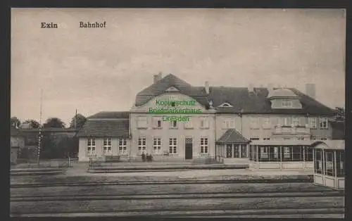 147403 Ansichtskarte Exin Kcynia Kreis Altburgund-Schubin Provinz Posen Bahnhof um 1910