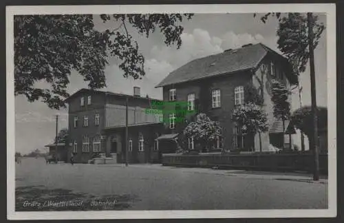 147459 Ansichtskarte Grätz Wartheland Bahnhof um 1935 Grodzisk Wielkopolski