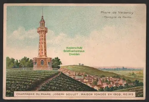 147301 Ansichtskarte Champagne du Phare Joseph Goulet Maison Fondee en 1909 Reims