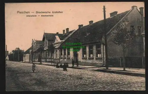 147797 Ansichtskarte Pleszew Pleschen Steckersche Anstalten Altersheim Siechenheim 1915