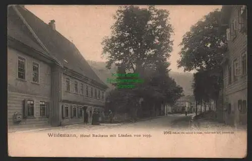 147570 Ansichtskarte Wildemann Oberharz Hotel Rathaus mit Linden von 1039  um 1900