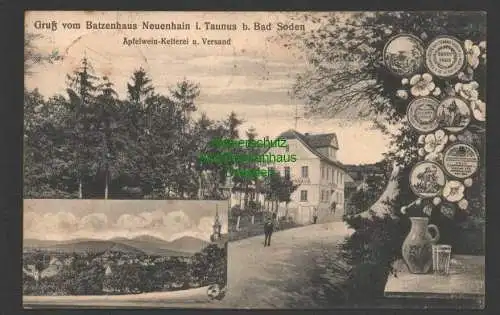 145642 Ansichtskarte Neuenhain i. Taunus Bad Soden Batzenhaus Restaurant Kelterei Versand