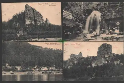 144978 8 AK Sächs.-Bähm. Schweiz Wilde Edmundsklamm Felsentor Bastei 1908