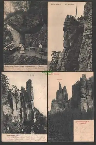 144978 8 AK Sächs.-Bähm. Schweiz Wilde Edmundsklamm Felsentor Bastei 1908