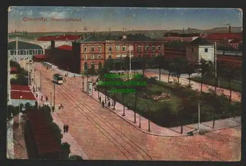 143979 Ansichtskarte Chemnitz Hauptbahnhof 1918