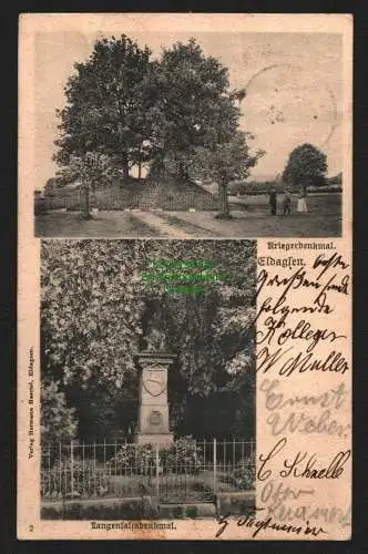 144044 Ansichtskarte Eldagsen Springe 1906 Kriegerdenkmal Langensalzadenkmal