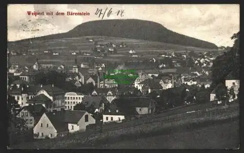 144130 Ansichtskarte Weipert mit dem Bärenstein 1914 Vejprty