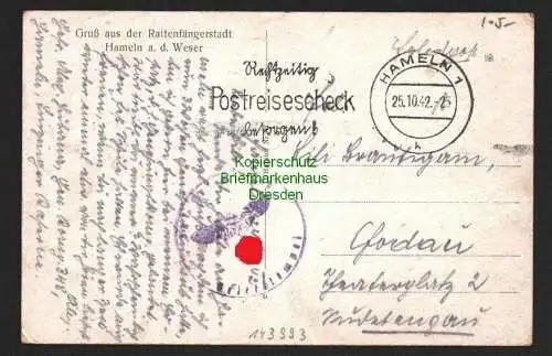 143993 AK Hameln a. d. Weser Rattenfängerstadt 1942 Feldpost Osterstraße Post