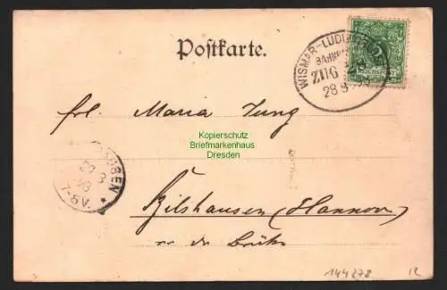 144278 AK Schwerin Arsenal 1898 Bahnpost Wismar - Ludwigslust