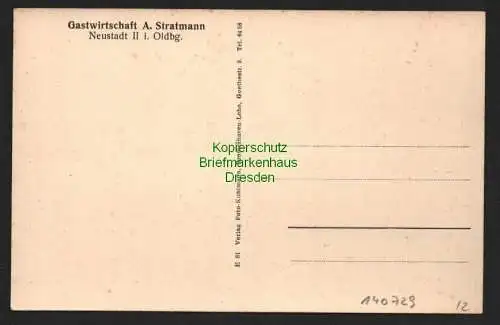 140729 AK Neustadt II i. Oldenburg Gastwirtschaft Stratmann um 1920