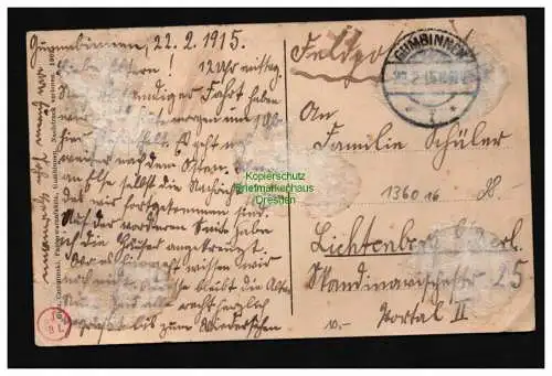 136016 AK Gumbinnen Gussew Stallupönerstraße 1909 vor der Zerstörung aufgenommen