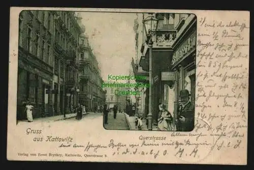 136504 AK Kattowitz Katowice 1900 Queerstraße H. Bobrek Warenhaus