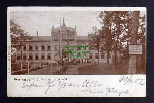 132119 AK Kollow Schwarzenbek 1902 Genesungsheim