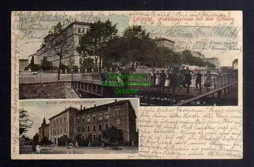 127156 AK Leipzig 1903 Parthenstrasse mit den Schulen König Albert Gymnasium