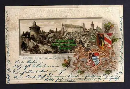 124406 AK Nürnberg 1902 Passepartout Wappen Präge Litho vom Hallertor