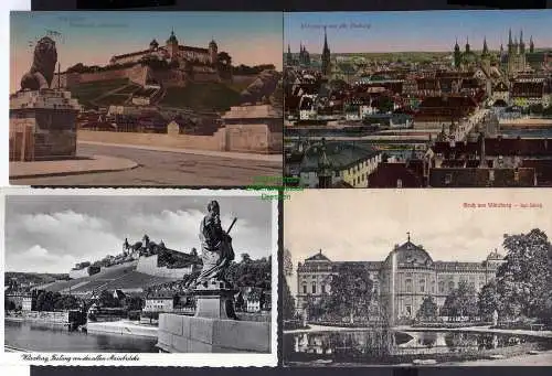 124401 12 AK Würzburg Domstraße Waldhaus 1913 Schloss 1906 Luitpold Krankenhaus