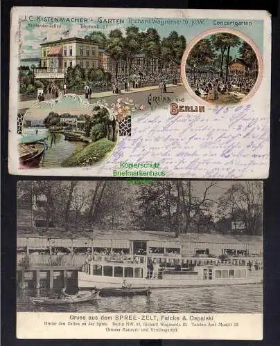 123281 2 AK Berlin Spandau Litho 1902 Restaurant Kistenmachers Garten hinter d