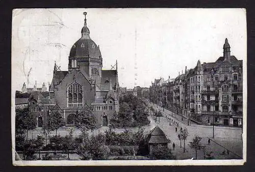 101807 Ansichtskarte Kattowitz Katowice Synagoge 1921 August-Schneider-Straße