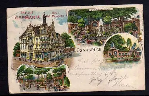 101659 AK Osnabrück 1906 Litho Hotel Germania