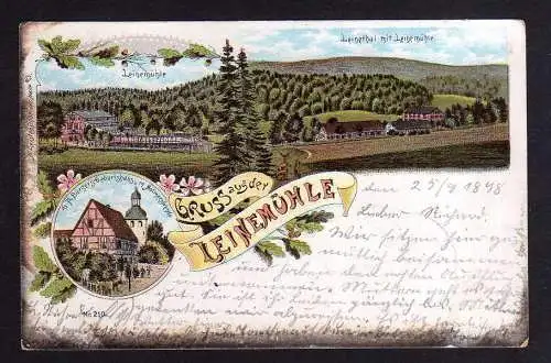 101891 AK Leinemühle Litho 1898 Molmerswende Leinethal