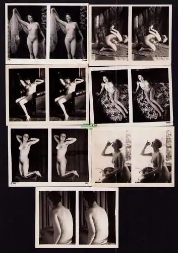 B19207 7 Stereo Fotos Akt Erotik Frauen Atelier Museum Kunst um 1925