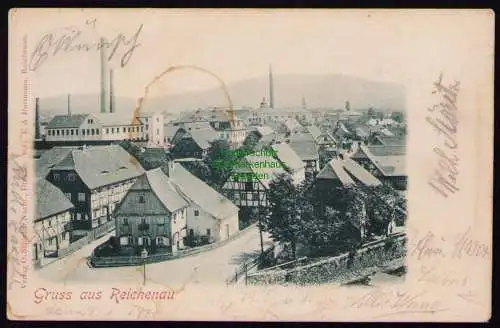 162417 AK Reichenau in Sachsen 1900 Bogatynia Teilansicht