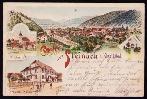 162367 AK Steinach im Kinzigtal baden 1901 Litho Brauerei Kälble Kirche