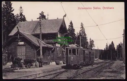 162374 AK Christiania Oslo Norwegen Holmenkollen Station Bahnhof 1913