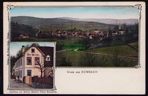 162434 AK Bombach Kenzingen 1910  Gasthaus zur Sonne  Franz Schwärzle