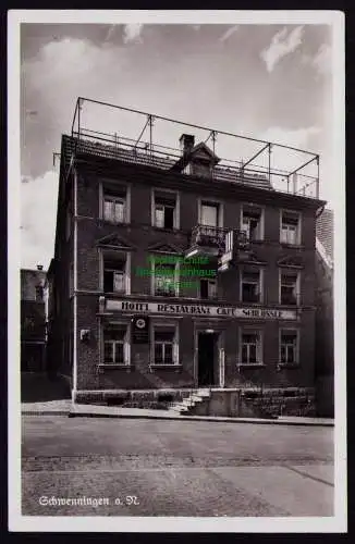 162445 AK Schwenningen am Neckar Fotokarte 1936 Hotel Restaurant Cafe Schlössle