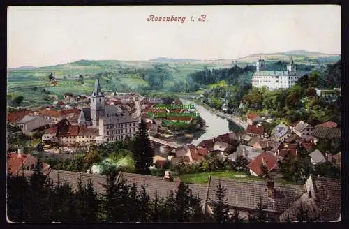 162345 AK Rosenberg in Böhmen 1905 Panorama 