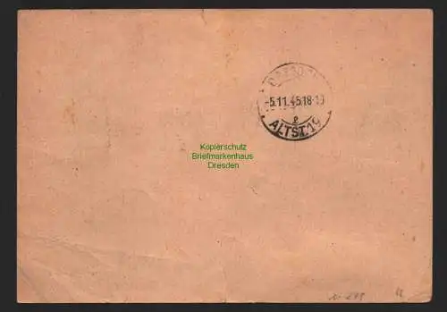 B11219 Postkarte Einschreiben SBZ Mecklenburg 1946 Wismar nach Dresden