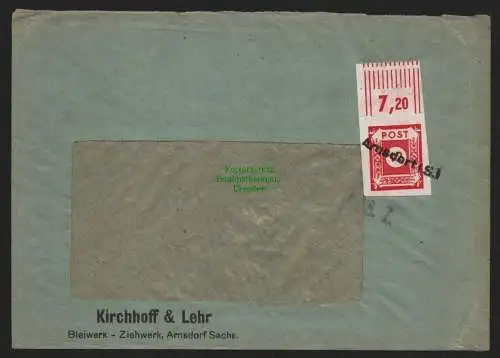 B11447 SBZ Brief 46 Notstempel Arnsdorf 1945 Kirchhoff  Lehr Bleiwerk Ziehwerk