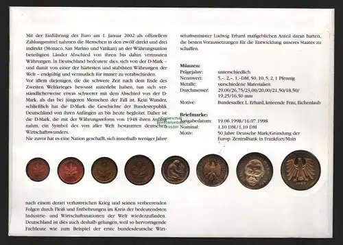 B11497 BRD Deutschland Numisbrief Abschied von der Deutschen Mark Zahlungsmittel