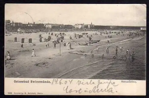 91965 AK Ostseebad Swinemünde 1904 Strandleben