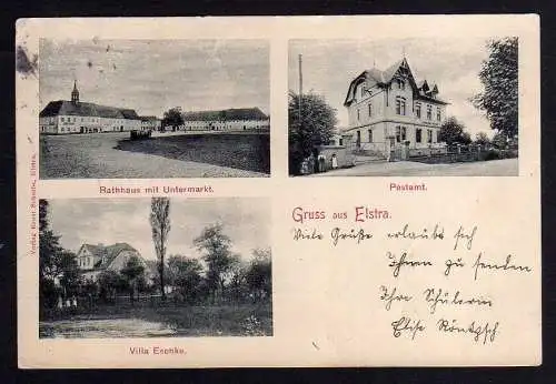 86226 AK Elstra 1904 Rathaus Untermarkt Postamt Villa Eschke