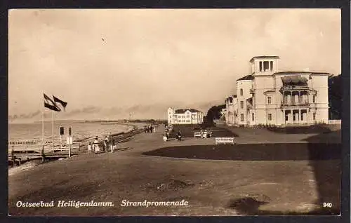 82321 AK Ostseebad Heiligendamm Strandpromenade 1930 Fotokarte