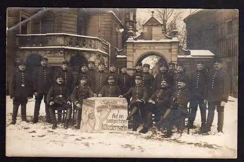 81719 AK Fotokarte Prohlis Schloss Schänke Gasthaus Soldaten um 1915