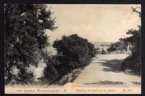 80794 AK Ostseebad Brunshaupten Kühlungsborn 1918 Dünenweg Blick auf Brücke