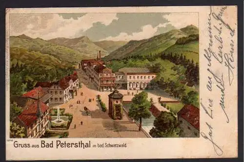 78171 AK Bad Peterstal Litho 1904 badischer Schwarzwald Kurhaus