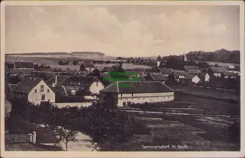 157508 Ansichtskarte Sommersdorf Kr. Neuh. Landkreis Börde 1936 Panorama Totalansicht